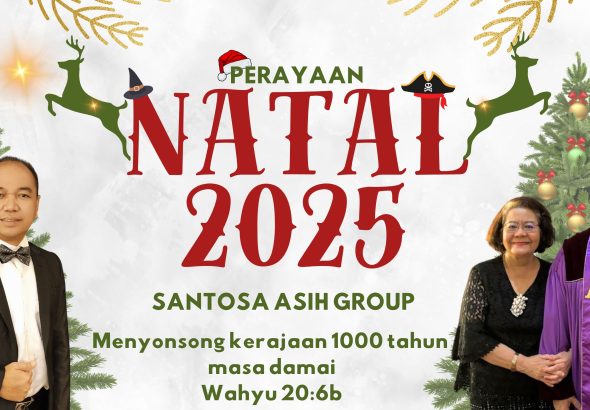 Putih Hijau Modern Meriah Ucapan Selamat Hari Natal 2026 Banner Horizontal